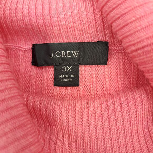 J. Crew Ribbed Turtleneck Sweater Tencel Lyocell Blend Pink Women's Size 3X - Picture 4 of 7